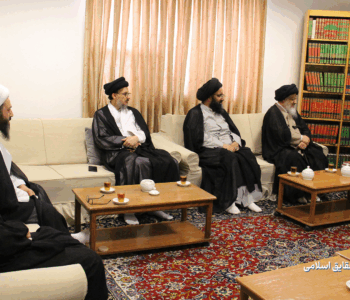 دیدار مرجع عالیقدر حضرت آیت الله العظمی حاج شیخ جعفر سبحانی و حضرت آیت الله سید علی حسینی میلانی حفظهما الله