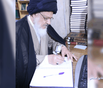 دیدار مرجع عالیقدر حضرت آیت الله العظمی حاج شیخ جعفر سبحانی و حضرت آیت الله سید علی حسینی میلانی حفظهما الله